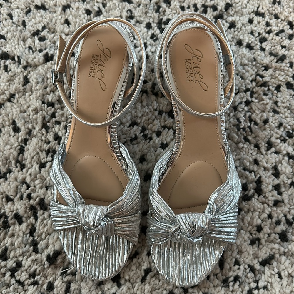 Silver Ankle Strap Heels - Picture 3 of 8